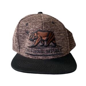 California Republic Snapback Hat - Heathered Brown/Black - PRO CAP‎ - OSFM